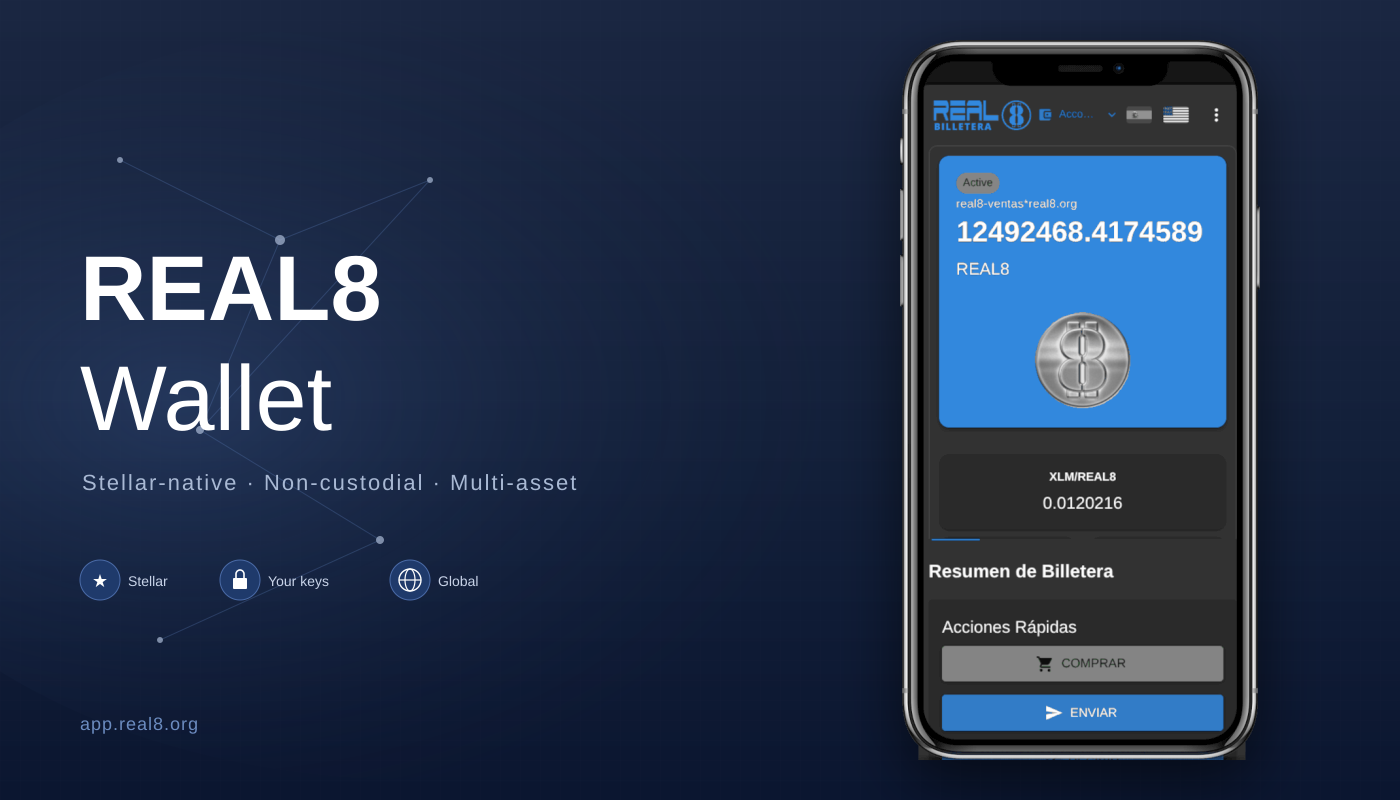 REAL8 Wallet on iPhone